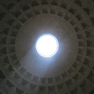 Ray of light shining thru Oculus in Pantheon